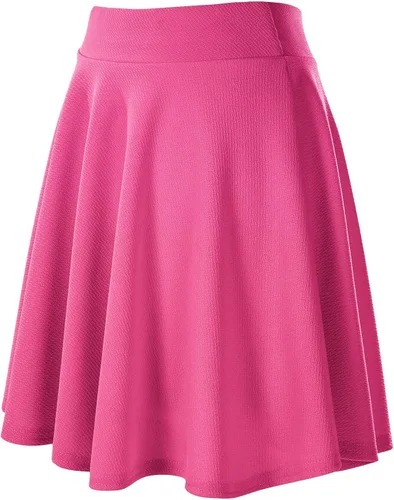 Vista 3 de Urban CoCo Women's Basic Versatile Stretchy Flared Casual Midi Skater Skirt