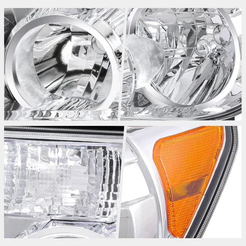 Vista 4 de [Izquierda/lado del conductor] Conjunto de faros delanteros compatible con Toyota Sequoia Tundra 07-17, carcasa cromada
