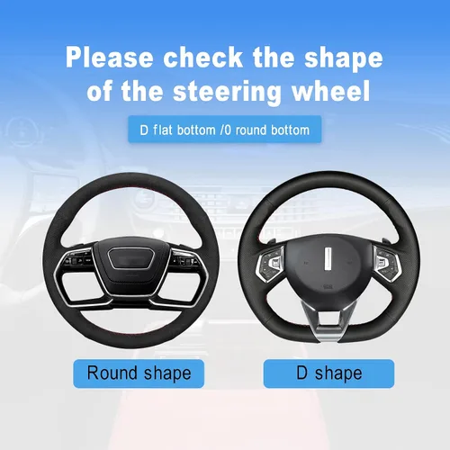 Vista 4 de Funda de cuero de microfibra para volante, con mango de agarre antideslizante que mejora el control, ajuste universal para la mayoría de autos