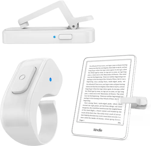 Vista 14 de [Compatible con fundas] Anillo pasador de páginas con control remoto para Kindle Paperwhite Oasis Scribe Kobo eReaders, controles remotos