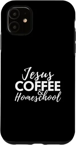 Vista 8 de Jesus Coffee and Homeschool Christian Family Faith Coffee Case for iPhone 17