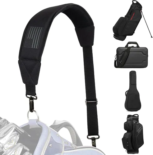 Vista 9 de Correa de hombro para bolsa de golf, correas ajustables acolchadas individuales, reemplazo universal