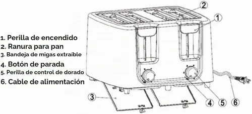 Vista 6 de Continental Electric CE-TT029 Tostadora, 4 rebanadas, tacto frío, negro