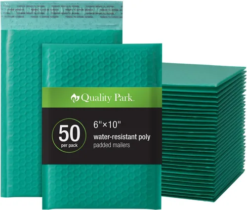 Vista 23 de Quality Park - Sobres de burbujas, sobres de envío de 4 x 8, autoadhesivos, sobres acolchados pequeños negros, cierre de tira adhesiva Redi-Strip
