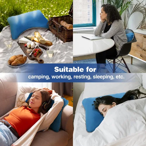 Vista 7 de REDCAMP Almohada de espuma viscoelástica para campamento, ligera y pequeña almohada de viaje con funda de almohada extraíble, fácil de limpiar