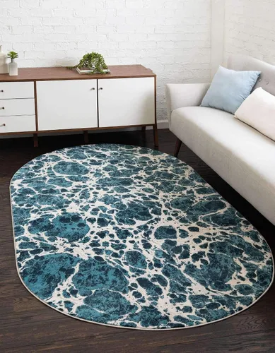 Vista 22 de Unique Loom Oasis Collection - Alfombra de área - Breeze (2 x 3 pies, rectangular, azul/azul marino)