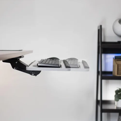 Vista 2 de Vivo (MOUNT-KB01) - Plataforma para mouse y teclado de computadora ajustable, ergonómica, para utilizar debajo del escritorio, con cajón de montaje