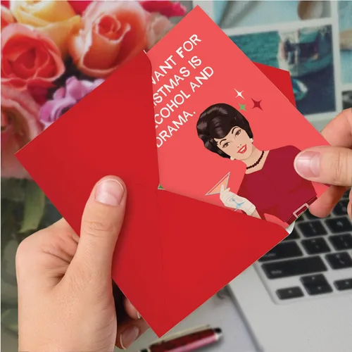 Vista 6 de NobleWorks - Divertida tarjeta navideña para adultos para mujeres - Tarjeta de felicitación festiva con humor directo, tarjeta de felicitación