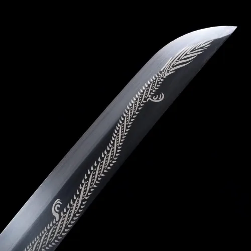 Vista 7 de BJDJ Katana Sword Samurai - Katanas de metal real Quantang Samurai pulido a mano, mango de cabeza de tigre afilado y dominante que puede cortar