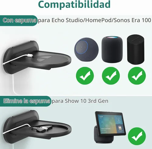 Vista 2 de PlusAcc Soporte de pared para Studio & HomePod & Era 100, negro