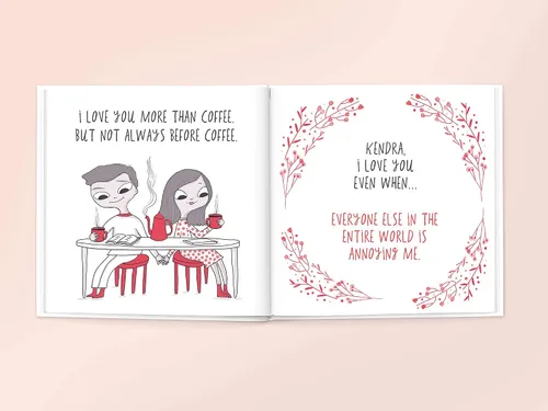 Vista 2 de Libro personalizado para novio, novia, cónyuge, pareja, aniversario Book of Us (tapa dura)