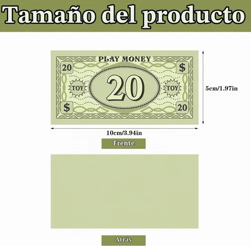 Vista 2 de 800 piezas de dinero falso, dinero de juego para la enseñanza de los niños