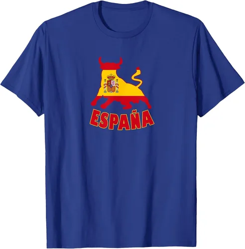 Vista 47 de Spain Espana with Bull and National Flag/Present T-Shirt Asphalt Grey