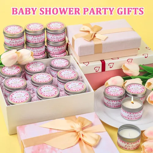 Vista 4 de VISCOO Paquete de 30 Velas de Recuerdos para Baby Shower con Aroma a Lavanda, Recuerdos de Baby Shower para Invitados Premios, Regalos