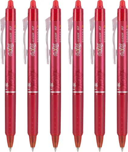 Vista 7 de PILOT FriXion Clicker - Bolígrafos de tinta de gel borrables y retráctiles, punta fina, tinta negra, 6 unidades (13601)