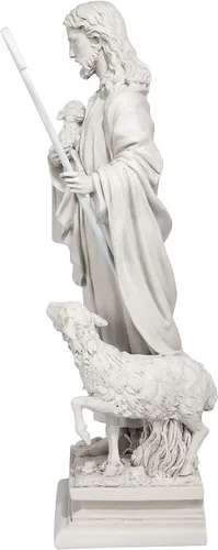 Vista 5 de Design Toscano Estatua de Jesús, El Buen Pastor para Jardín: Grande