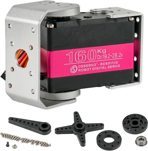 Vista 11 de RDS5160 Servo 132.3 lbs RC Digital Servo High Torque Mental Gear 180 270 grados con disco de montaje en forma de U para 1/5 RC Car Robotics DIY