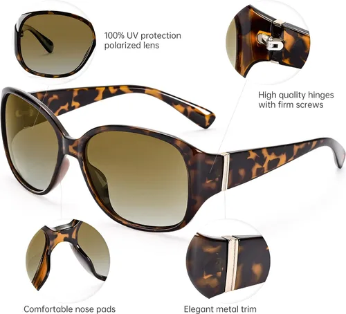Vista 3 de EYEGUARD Gafas de sol polarizadas para mujer estilo retro vintage protección UV400