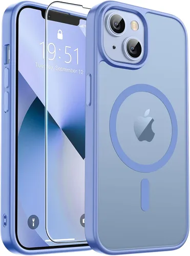 Vista 309 de zapica Funda magnética para iPhone Air, con protector de pantalla de vidrio templado, compatible con MagSafe, translúcida mate, a prueba de golpes