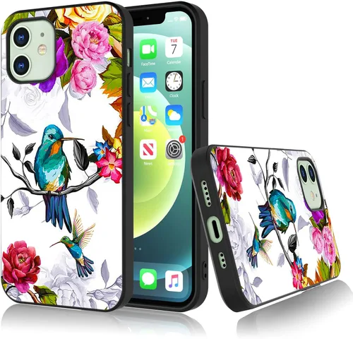 Vista 9 de Bcov Funda para iPhone 13, funda protectora de silicona suave a prueba de golpes con diseño de girasol de mariposa colorida para iPhone 13 Girasol