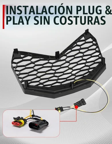 Vista 2 de A & UTV PRO X3 Parachoques delantero de malla, rejilla de malla frontal con barra de luces LED, protector de radiador para Can-Am Maverick X3 Max X