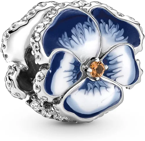 Vista 2 de Pandora Blue Pansy Flower Charm