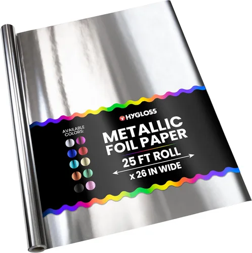 Vista 14 de Hygloss Products - Papel de aluminio metálico brillante, hojas de 20 x 26 pulgadas para artes, manualidades y envoltura de Navidad