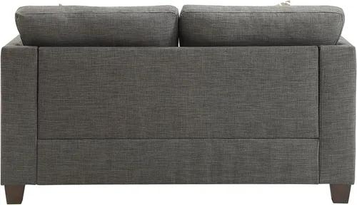 Vista 4 de Daesar Sofá de dos plazas con 4 almohadas en lino gris