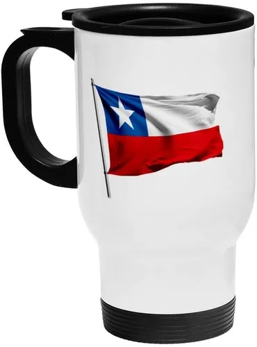 Vista 2 de ExpressItBest Taza de café aislada de acero inoxidable de 10 oz - Bandera de Chile (Chileno) - Muchas opciones