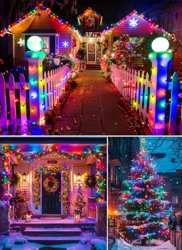 Vista 6 de Luces de Navidad al Aire Libre Brightown, 100 Pies de Cadenas LED Comerciales con Bombillas Multicolor C9 en Forma de Fresa, Impermeables