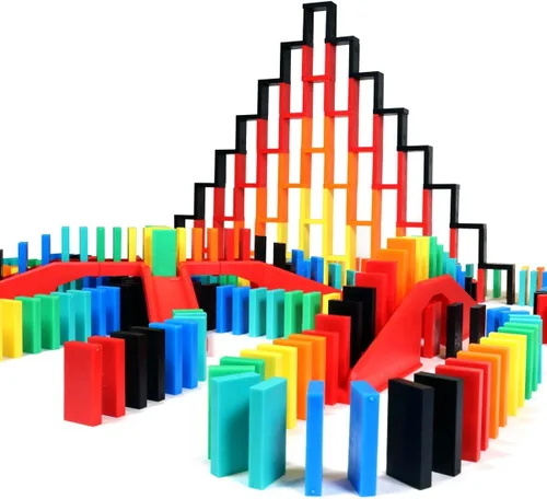 Vista 4 de Bulk Dominoes Pro-Domino Kit Juego de dominó, juguetes pequeños STEM STEAM, juegos familiares para niños, juguetes y juegos para niños
