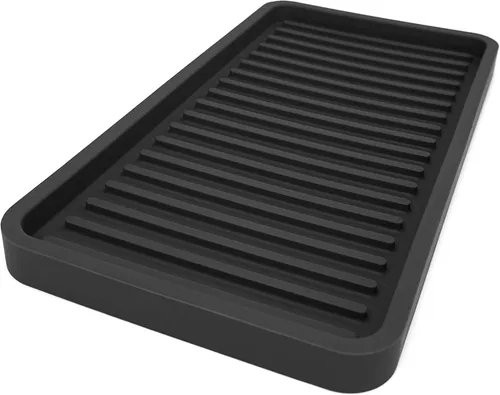 Vista 12 de Bandeja organizadora para fregadero de cocina de silicona, soporte de esponja y protector de encimera Plato y bandeja dispensadora de jabón