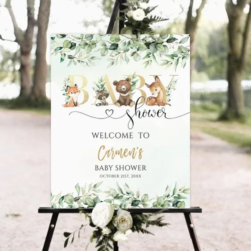Vista 27 de Cartel de bienvenida de cactus para baby shower, suculenta baby shower