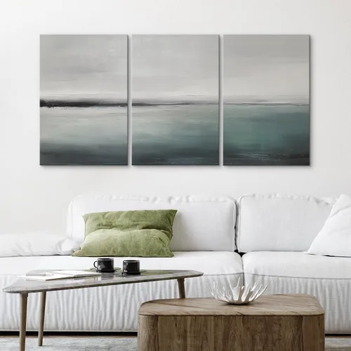 Vista 368 de wall26 Lienzo enmarcado para pared, juego de arte de acuarela pastel, paisaje rural, ilustraciones con formas abstractas, arte moderno, decorativo