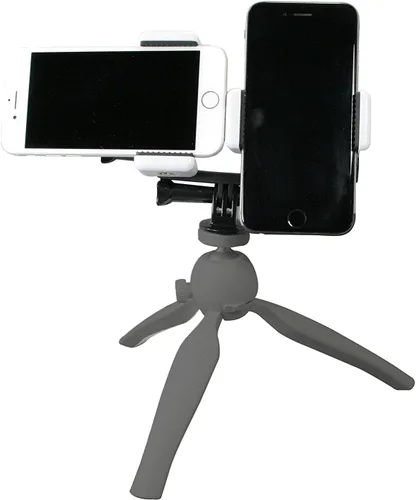 Vista 7 de Adaptador de montaje de trípode dual para teléfonos inteligentes y cámaras de acción