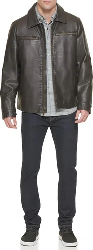 Vista 2 de Dockers - Chaqueta clásica de cuero sintético para hombre (tamaño regular, grande y alto)