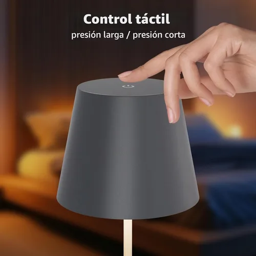 Vista 7 de uuffoo Paquete de 2 lámparas de mesa inalámbricas recargables de 5000 mAh, luces a pilas, control táctil, lámparas de escritorio portátiles LED de 3