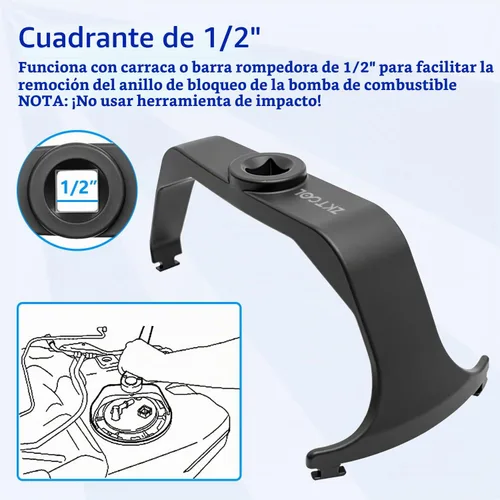 Vista 4 de ZKTOOL 6599 Herramienta de anillo de bloqueo del tanque de combustible, herramientas de instalación y extracción de emisores de bomba