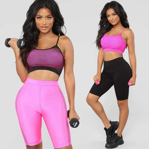 Vista 6 de Lbaatta Pantalones de ciclismo, pantalones de yoga, pantalones cortos deportivos sexy, pantalones cortos de nailon elástico de tela para mujer