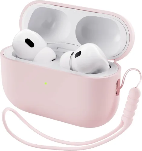 Vista 14 de ORNARTO Funda compatible con AirPods Pro 2 2022, silicona híbrida protectora completa para AirPods Pro de 2ª generación, cubierta frontal LED