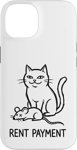 Vista 4 de Pago de alquiler Humor divertido gato para gato papá gato mamá caso para iPhone 17