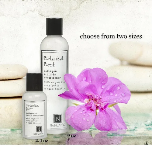 Vista 5 de Nabila K Champú de colágeno y biotina, 2.4 onzas - Botanical Best - Aloe Vera y romero - Limpiador, hidratante, seguro para el color, sin sulfatos