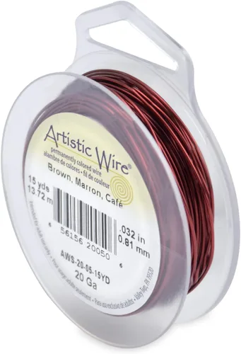 Vista 109 de Artistic Wire, Alambre de cobre de color chapado en plata de calibre 18, resistente al deslustre, amatista, 20 pies