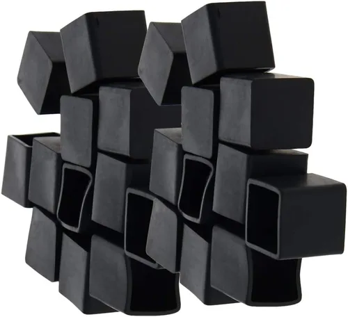 Vista 13 de 12 piezas de 0.79 x 0.79 pulgadas de plástico para pies cuadrados, protector de suelo deslizante para muebles, reduce el ruido, evita arañazos
