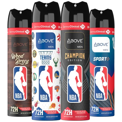 Vista 12 de Above NBA - Desodorante antitranspirante en aerosol para hombres CHAMPION EDITION Protección contra el sudor y el olor 72H Desodorante