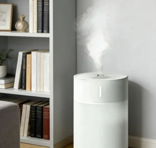 Vista 5 de Humidificador de escritorio con niebla fría, diseño compacto, color blanco