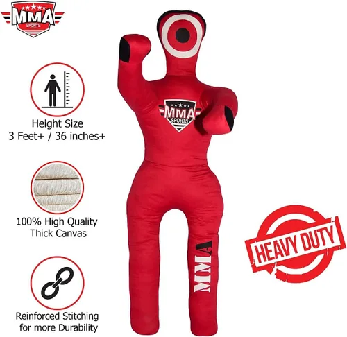 Vista 7 de MMA Niños Artes Marciales Mixtas Entrenamiento Judo Kick Boxing Dummies Jóvenes Ejercicio Lanzar Buddy Ground Libra Maniquí Fitness - 40 PULGADAS