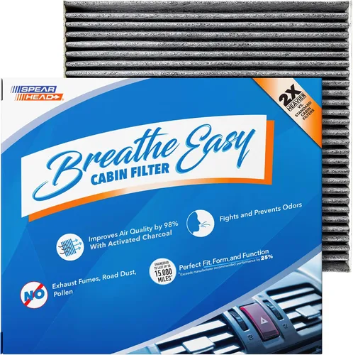 Vista 67 de Spearhead Odor Defense Breathe Easy - Filtro de cabina para AC y calentador Compatible con Chrysler 200 2015-17, Cherokee 2014-18 como OEM Hasta