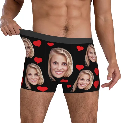 Vista 3 de Bóxers personalizados para hombres, novio, padre, marido, boxeadores divertidos personalizados para hombres, regalos de cumpleaños, día de San