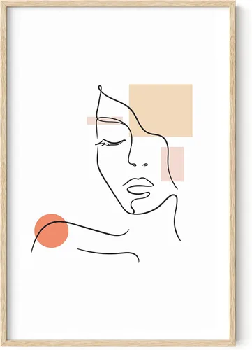 Vista 24 de HAUS AND HUES Arte de pared minimalista - Dibujo moderno de líneas abstractas, impresión de boceto femenino simple, obra de arte para el hogar
